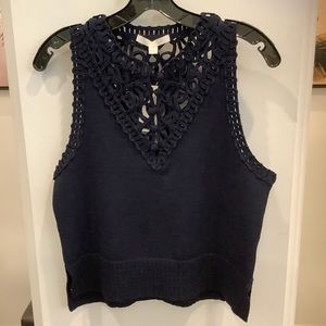 Jonathan Simkhai Navy Blue Knit Blouse